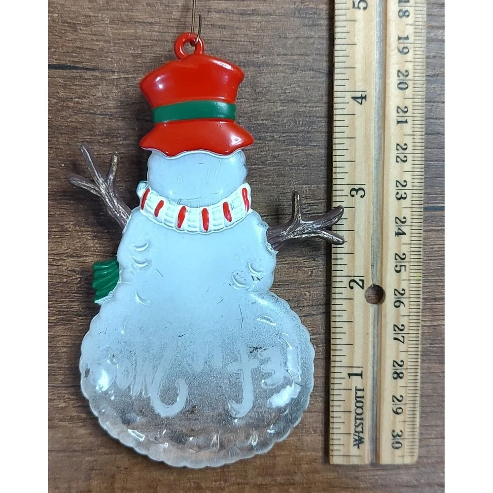 Vintage Kurt S Adler Clear Snowman Let Is Snow Holiday Ornament Christmas A4